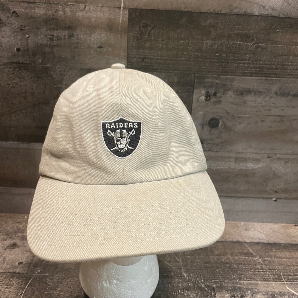 NFL Las Vegas Raiders Hat Tan Khaki Adjustable Baseball Cap Embroidered Logo